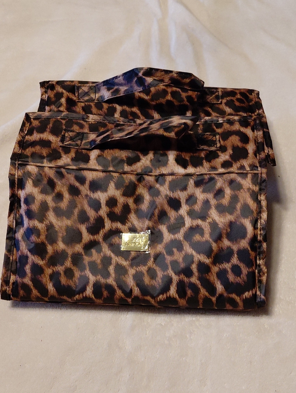 Leopard Print Cosmetic Tote Bag - Brown